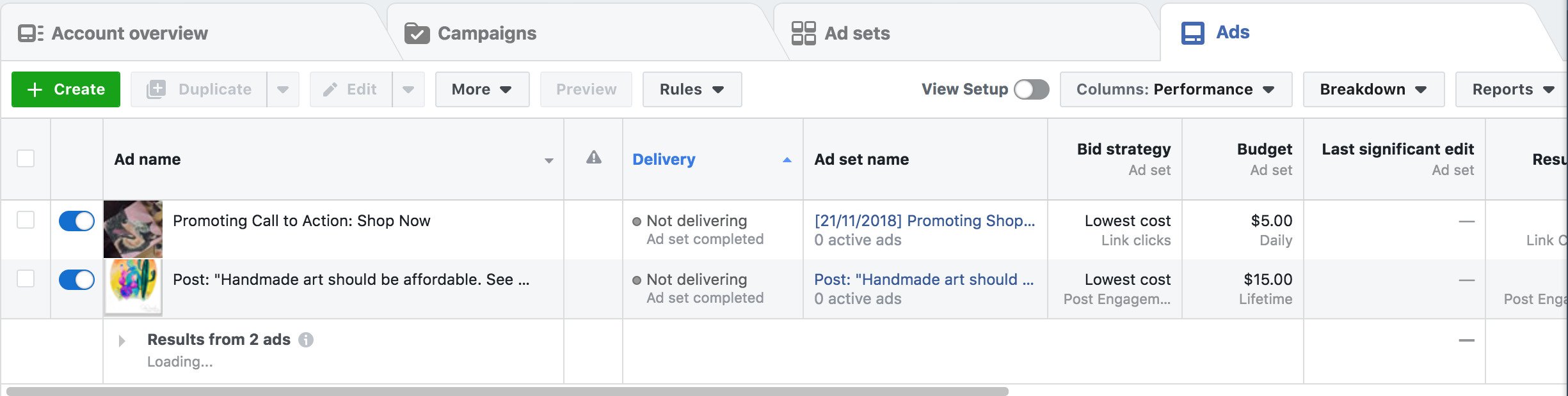 create Facebook ads